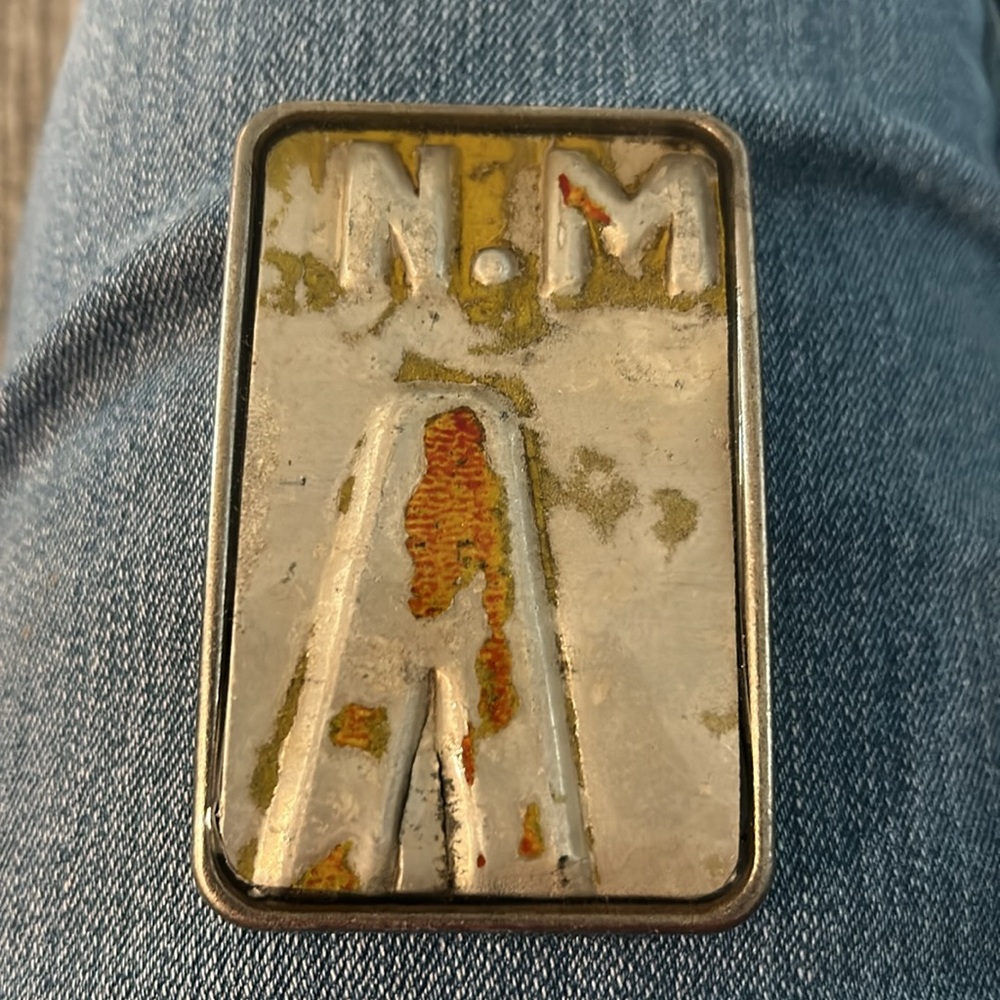 License plate belt buckle NEW artisan made New Mexico unisex